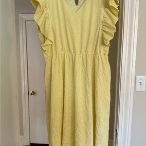 Yellow Ruffle Sleeve Dress